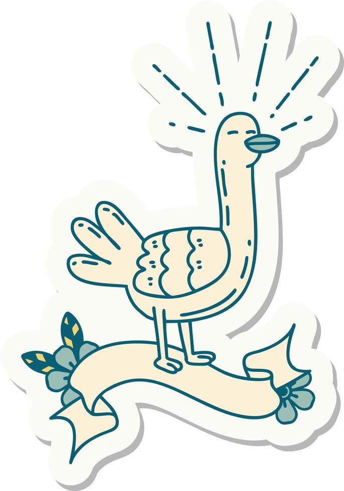 sticker of tattoo style sea bird vector