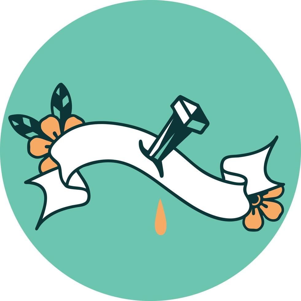 icon with banner of iron nail vector