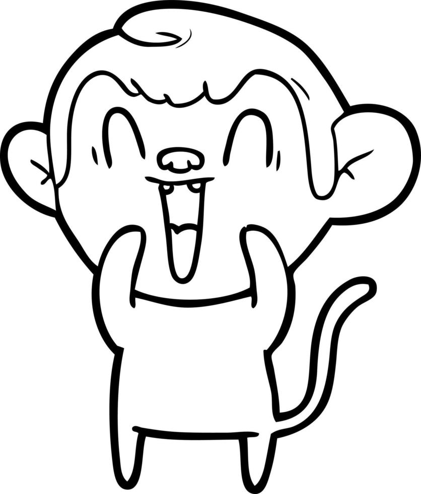 cartoon laughing monkey vector