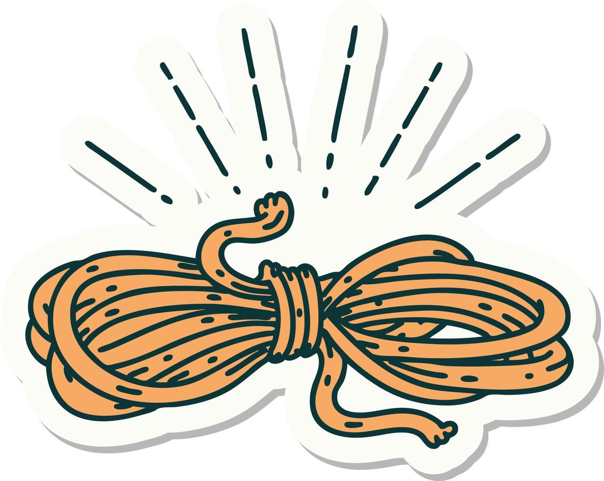 sticker of tattoo style wound rope vector