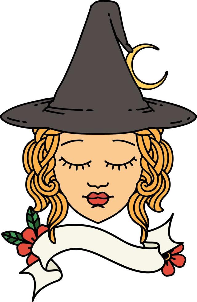 human witch character face illustration vector