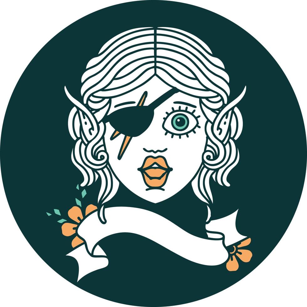 elf rogue character face icon vector