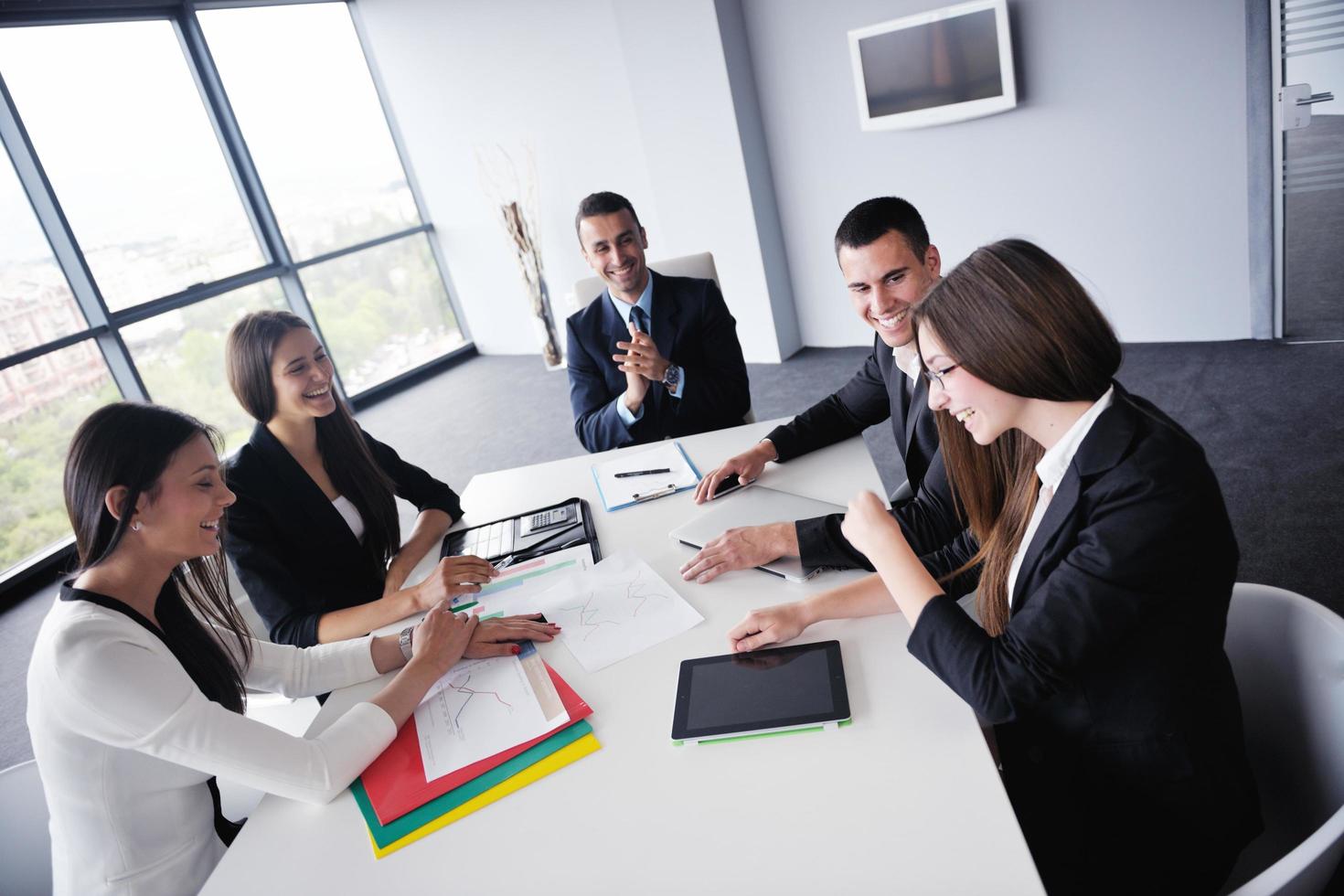 business people in a meeting at office photo