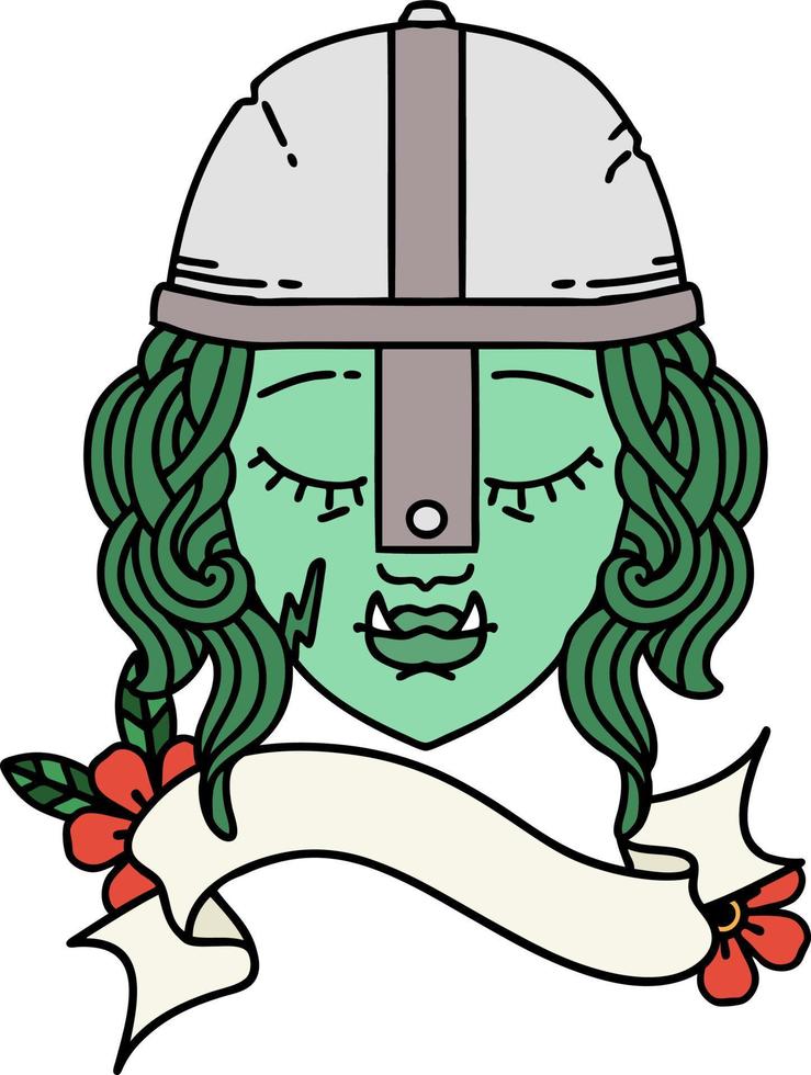 orc fighter character face illustration vector