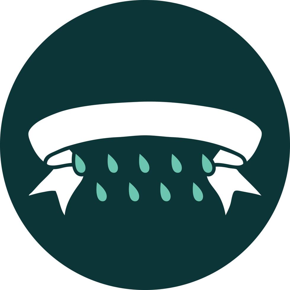 icon with banner of rain drops vector