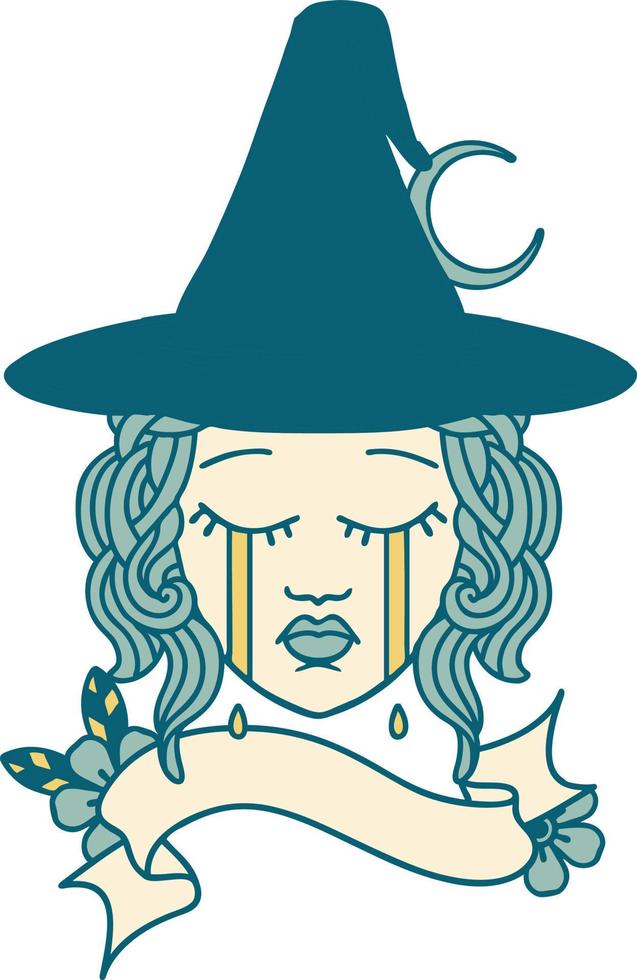 human witch character face illustration vector