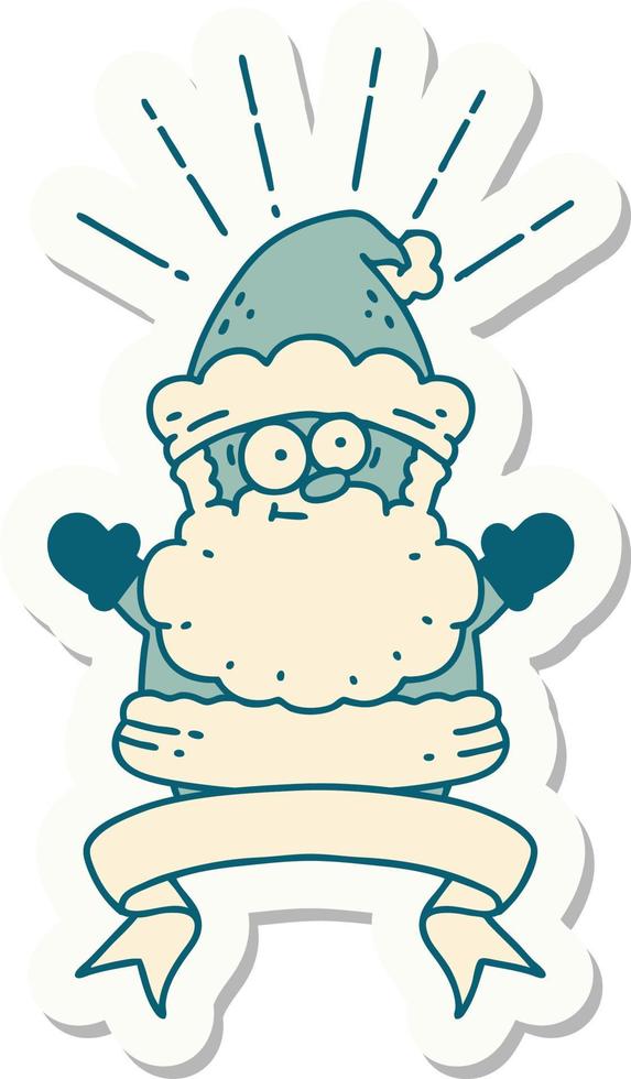 sticker of tattoo style santa claus christmas character vector