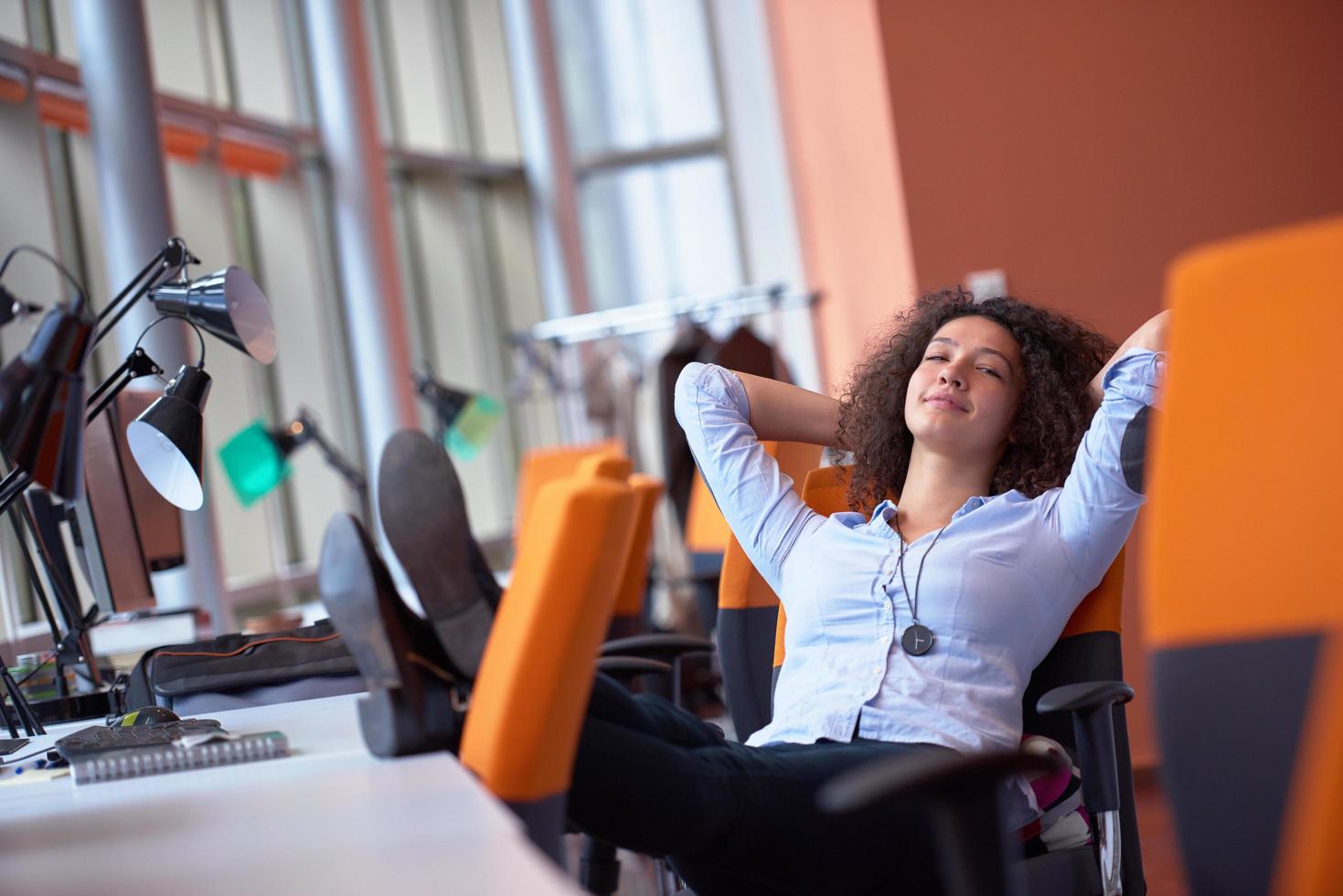 young  business woman at office photo