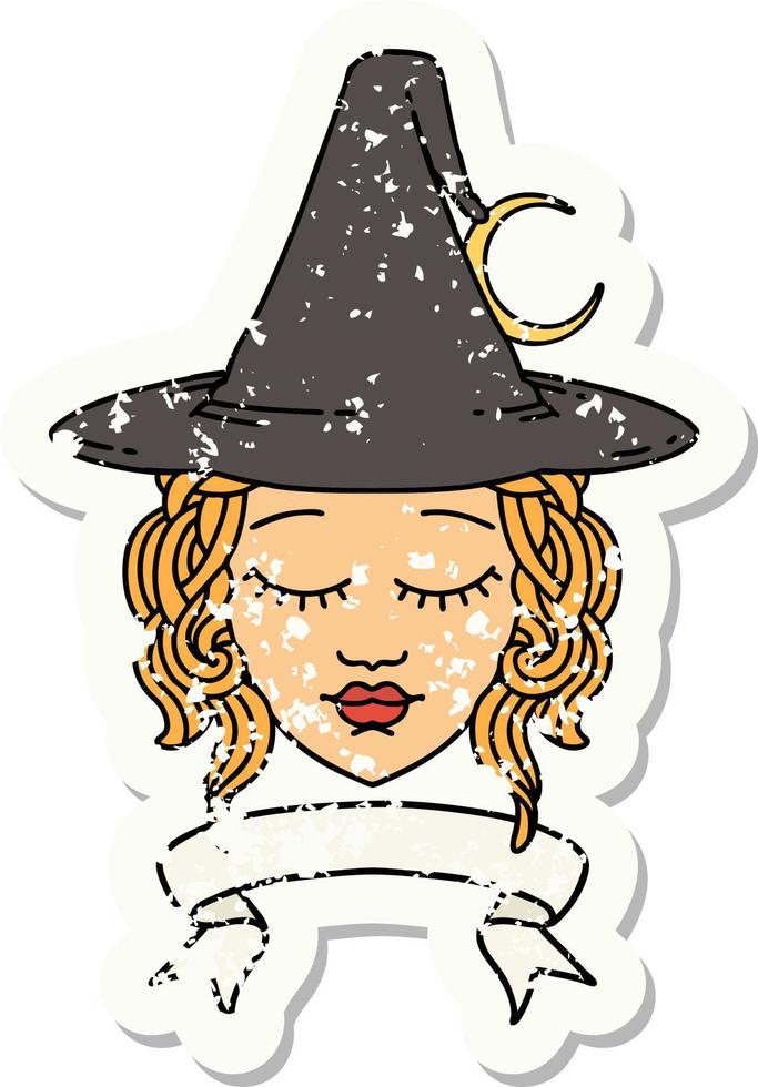 human witch character with banner illustration vector