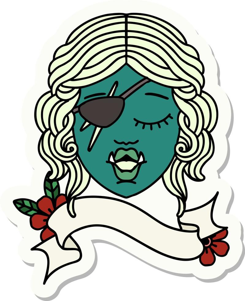orc rogue character face sticker vector