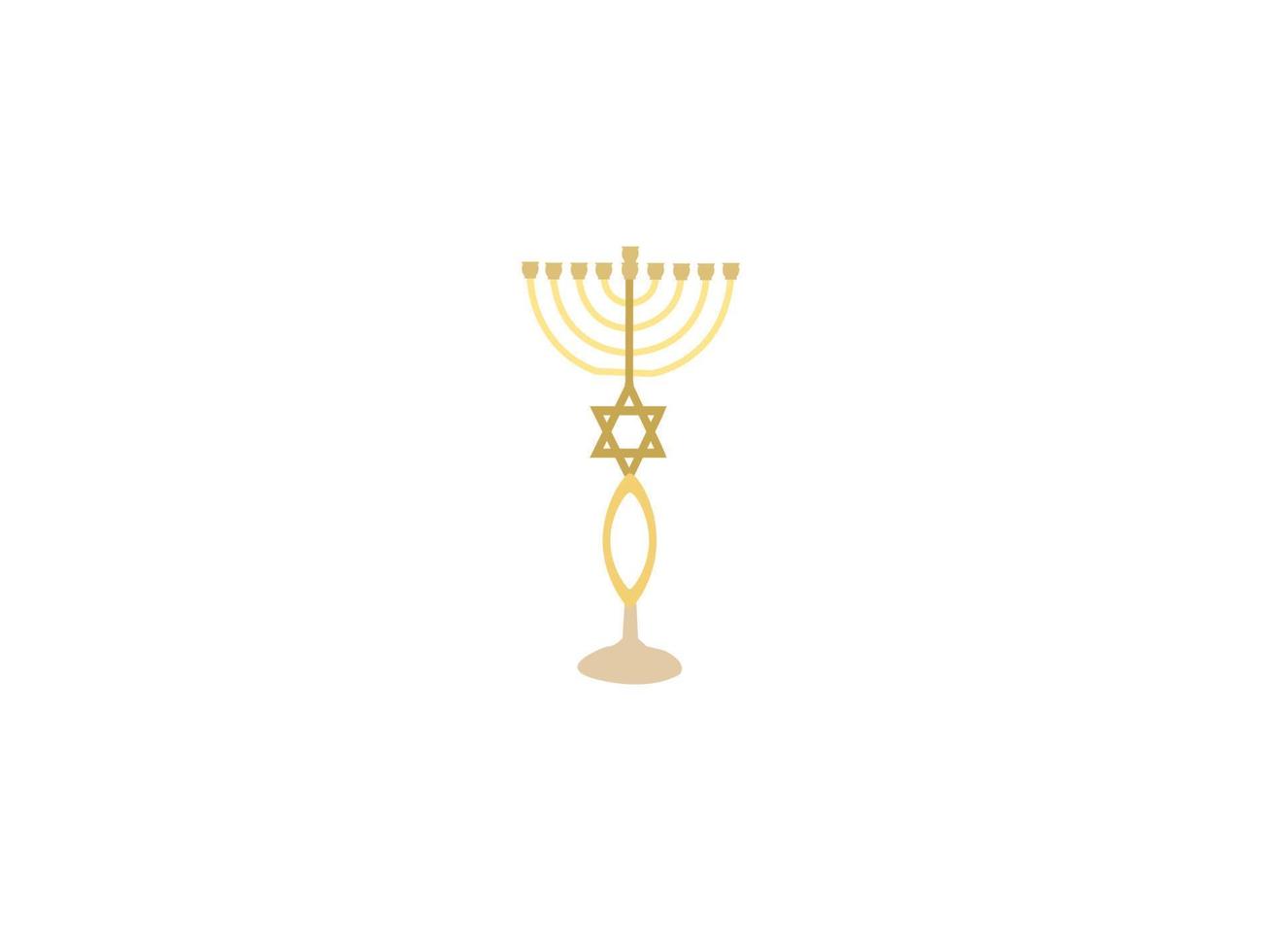 Menorah for Hanukkah, Vector illustration. Religion icon. Silhouette Flat style