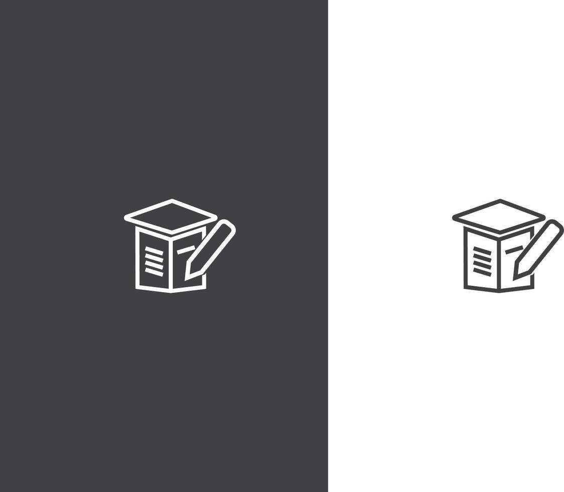 Education vector icons set for internet and online education, e-learning resources, distant online courses, colleges, academies universities and schools. Line art minimalist style. Black color.