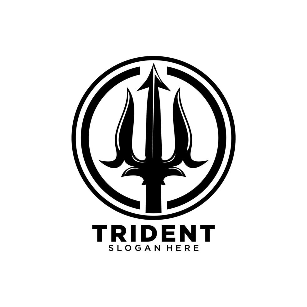 trident logo. trident weapon logo design concept vector