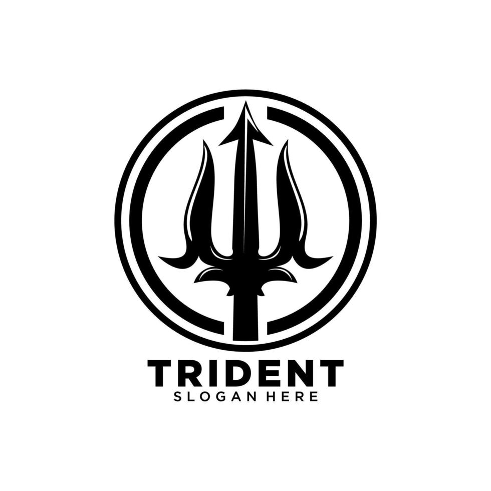 trident logo. trident weapon logo design concept vector