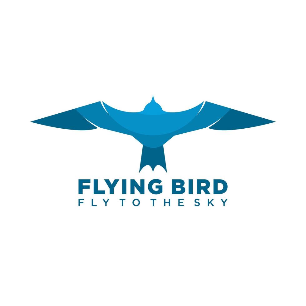 Flying bird logo. Logo with flying blue bird concept. logo with minimalist and modern style. suitable for business vector