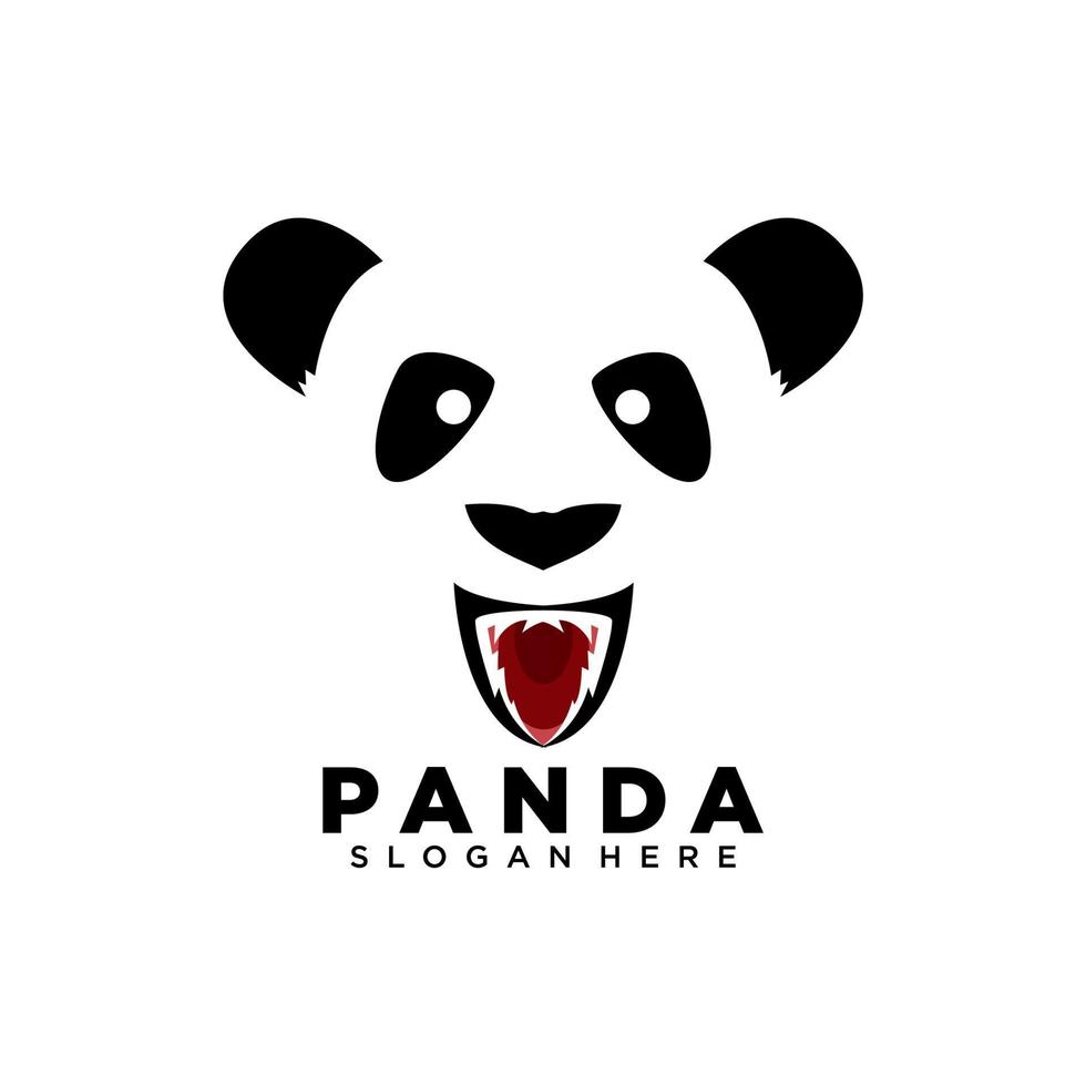 logotipo de panda enojado. vector de ilustración de expresión de panda enojado