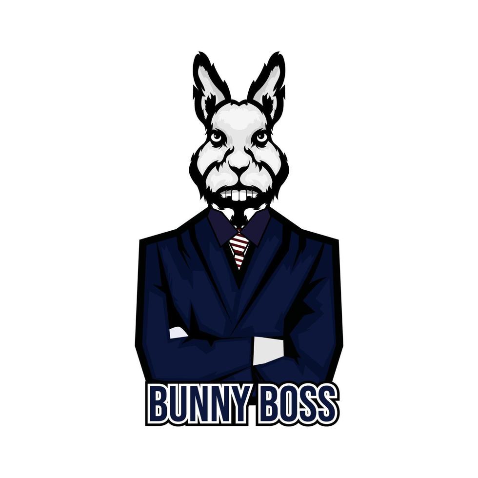 cool bunny boss illustration vector