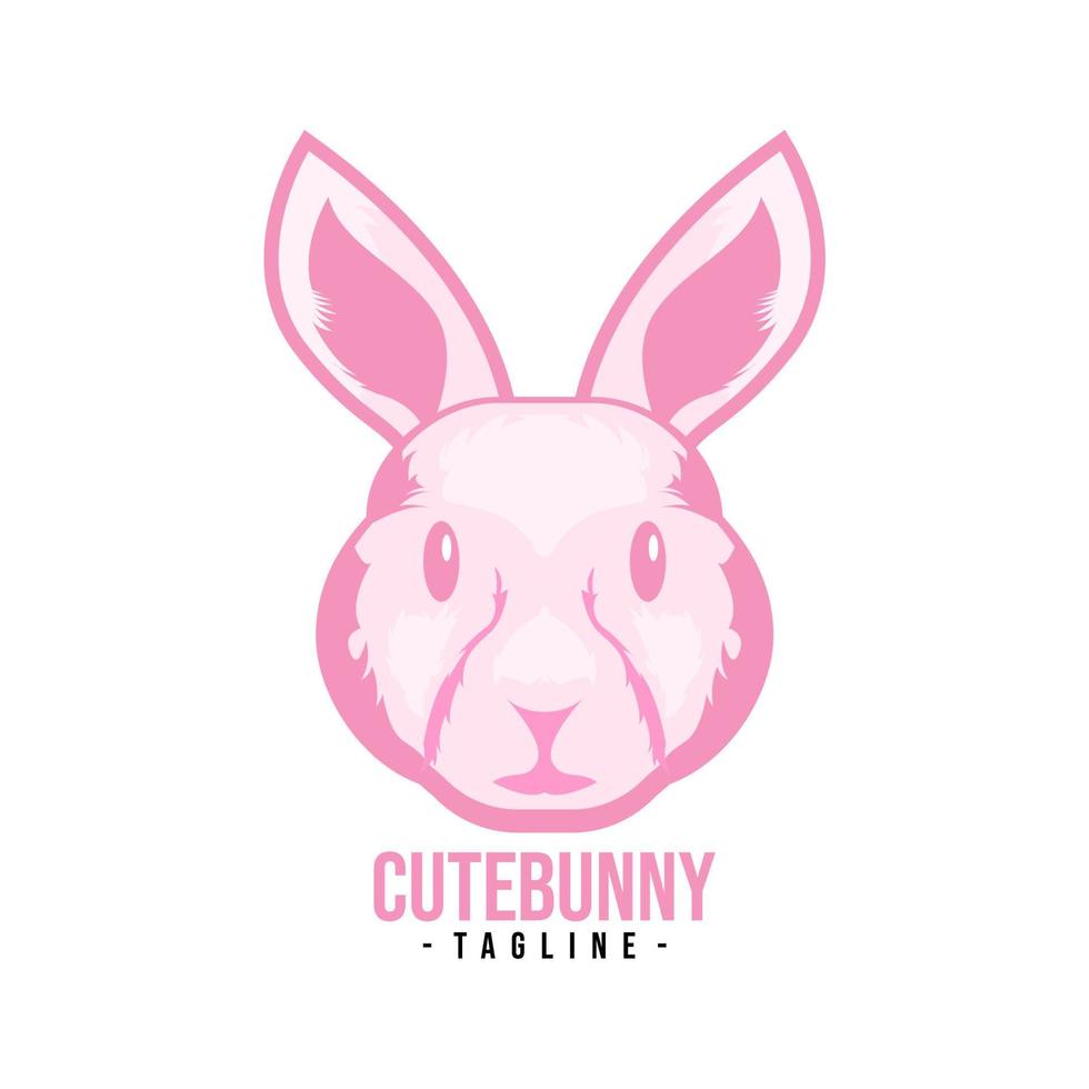 cute bunny logo design vector