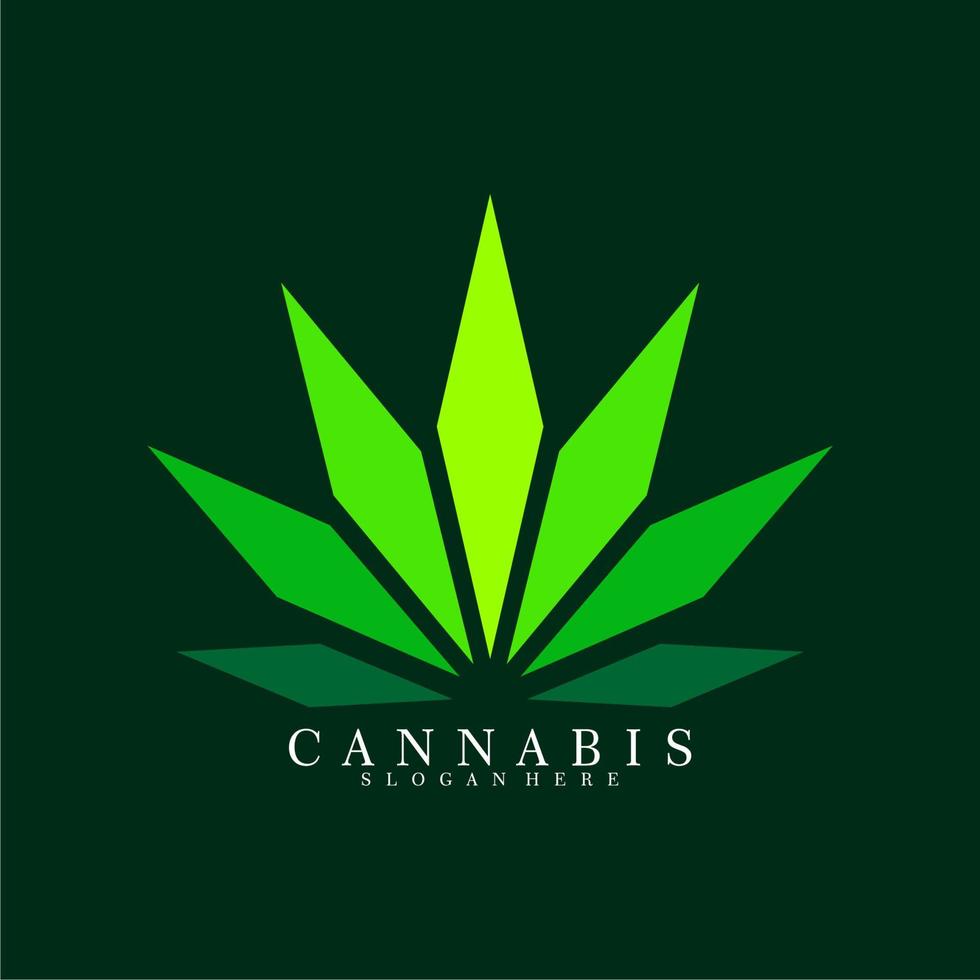 logotipo de cannabis. icono de vector de hoja de marihuana verde