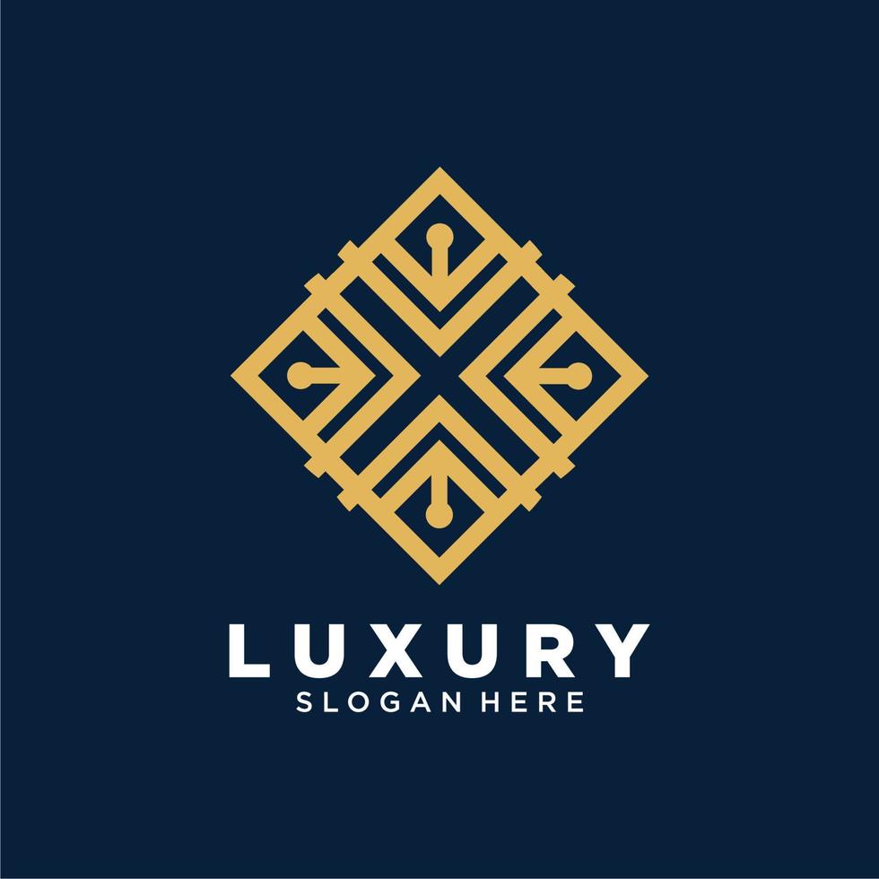 luxury logo design template. logo with ornament and luxury concept vector