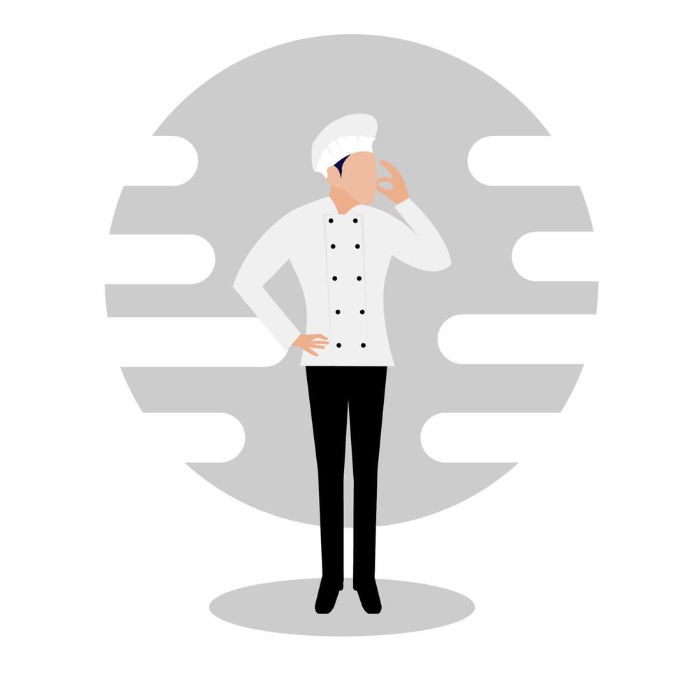 chef graphic illustration. flat design vector male chef