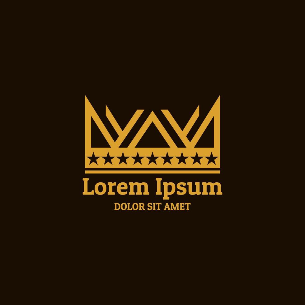 logotipo de la corona. logotipo lujoso y elegante. diseño de logotipo en un estilo moderno y minimalista vector