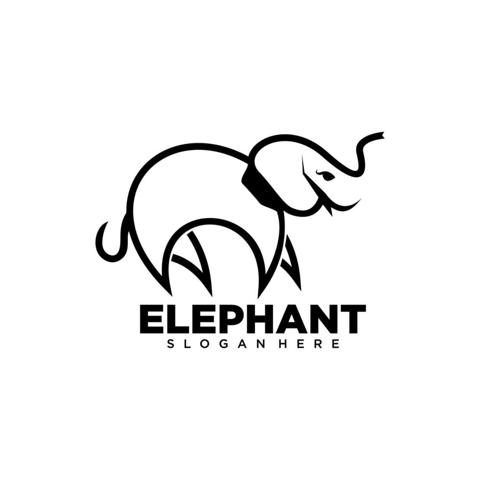 logotipo de elefante. icono de elefante. vector de ilustración de silueta de elefante