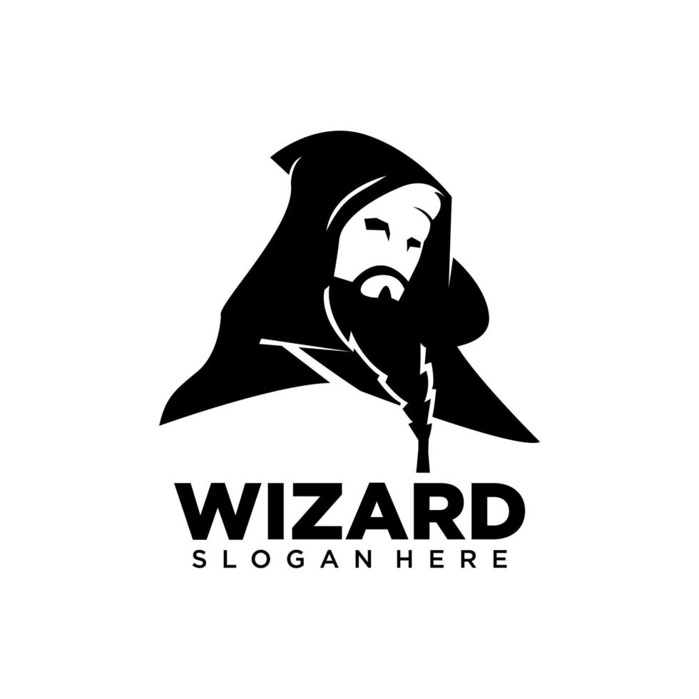 Wizard logos. witch graphic illustration vector