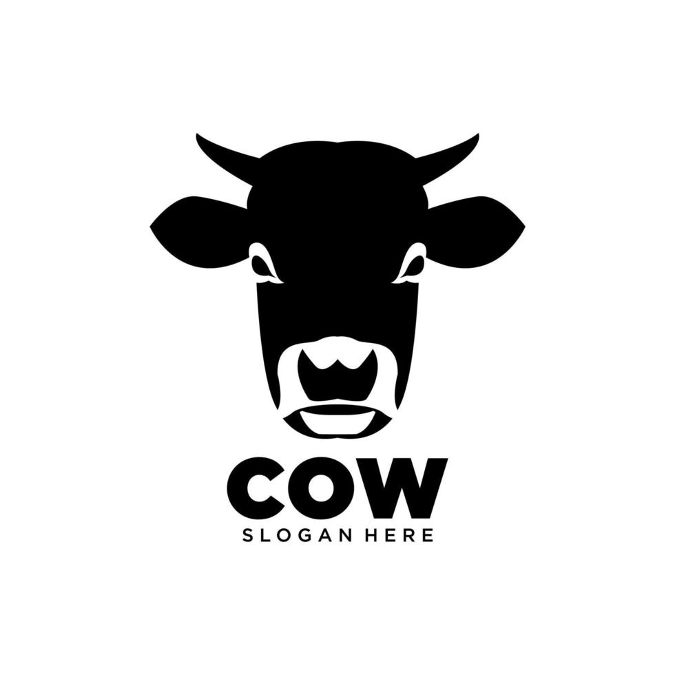 silueta del logotipo de la vaca. ilustración vectorial de una vaca. logotipo de la granja vector