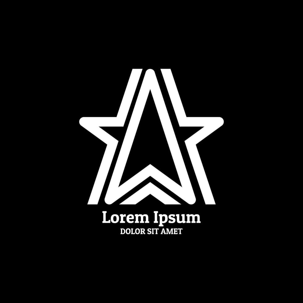 logotipo de estrella. logotipo lujoso y elegante. diseño de logo en estilo moderno y minimalista vector