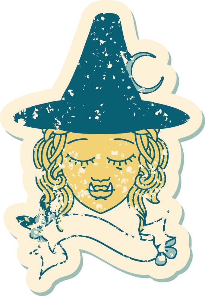 half orc witch character face illustration vector