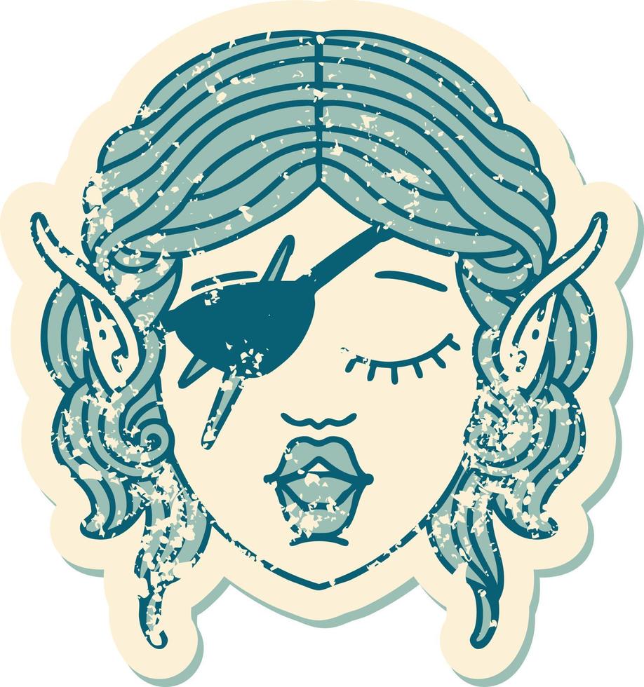 elf rogue character face illustration vector