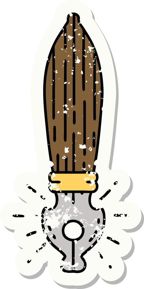 grunge sticker of tattoo style fountain pen 12120126 Vector Art at Vecteezy
