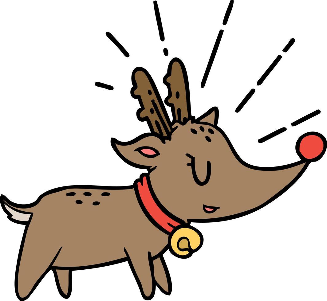 traditional tattoo style christmas reindeer vector