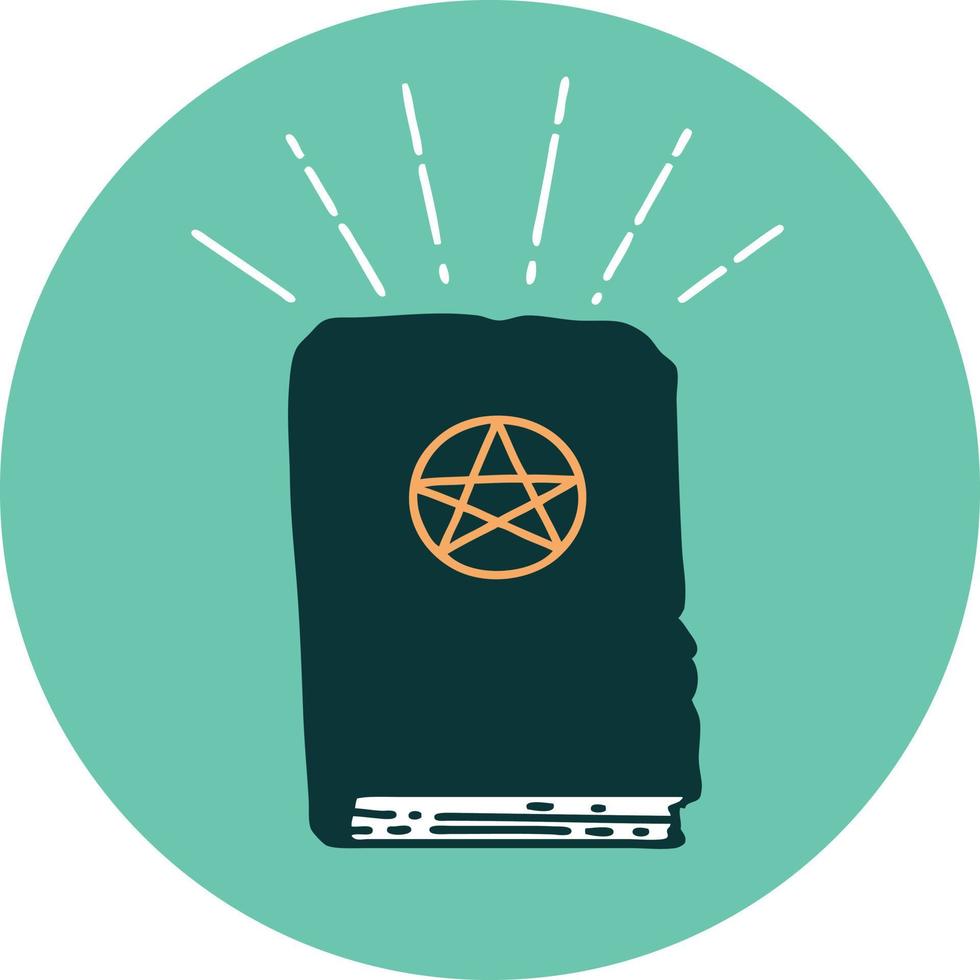 icon of tattoo style spellbook vector