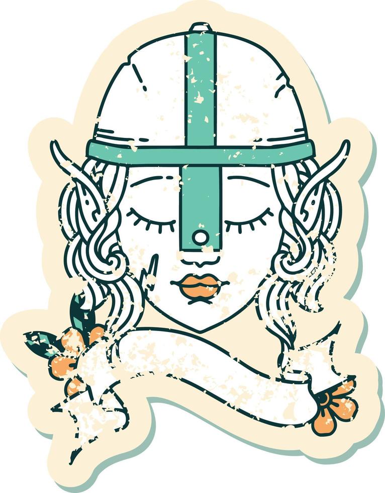 ilustración de cara de personaje de luchador elfo vector