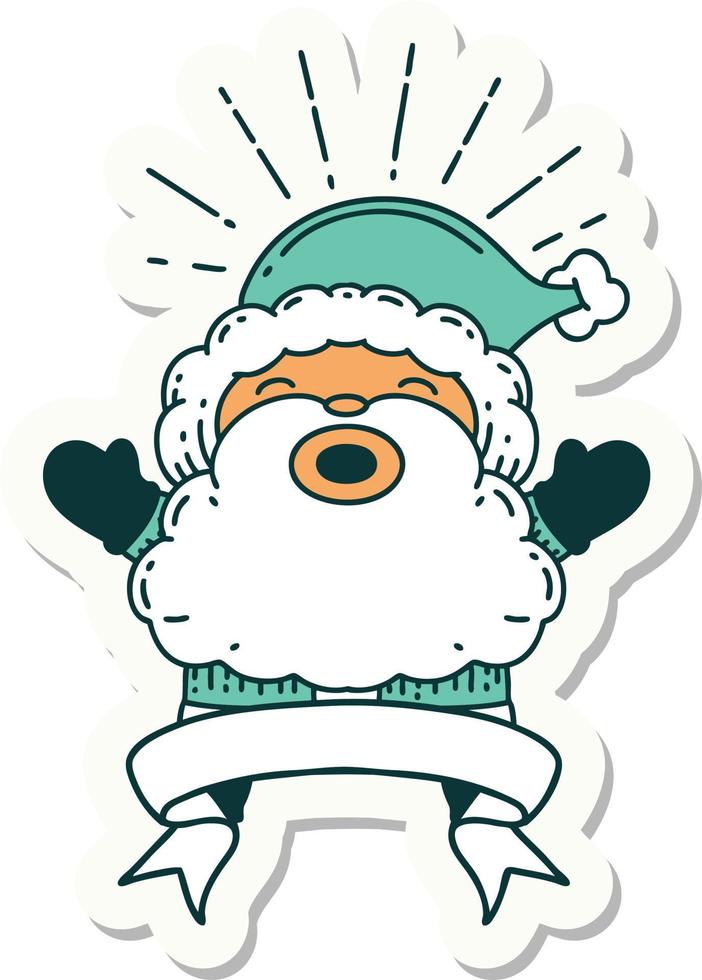 sticker of tattoo style santa claus christmas character vector