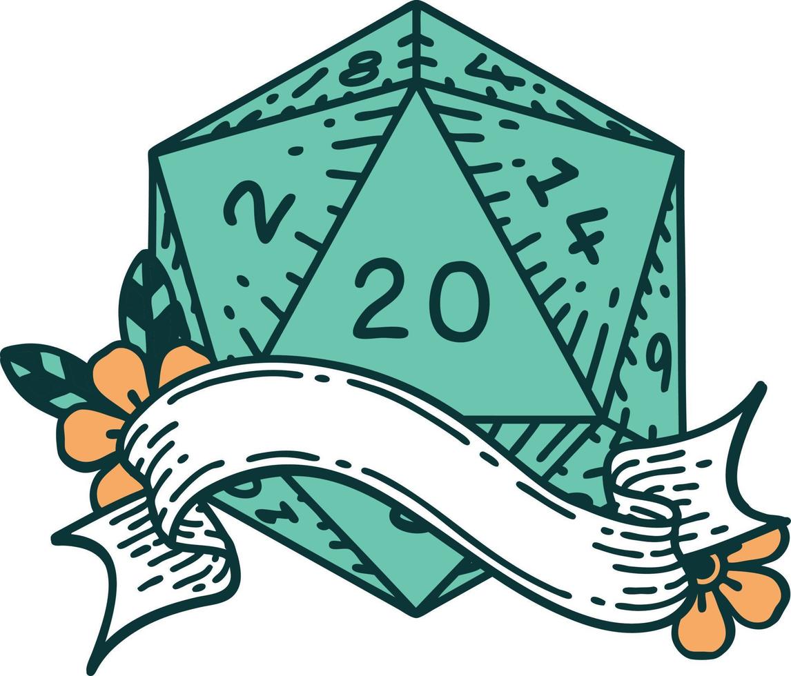 ilustración natural de tirada de dados veinte d20 vector