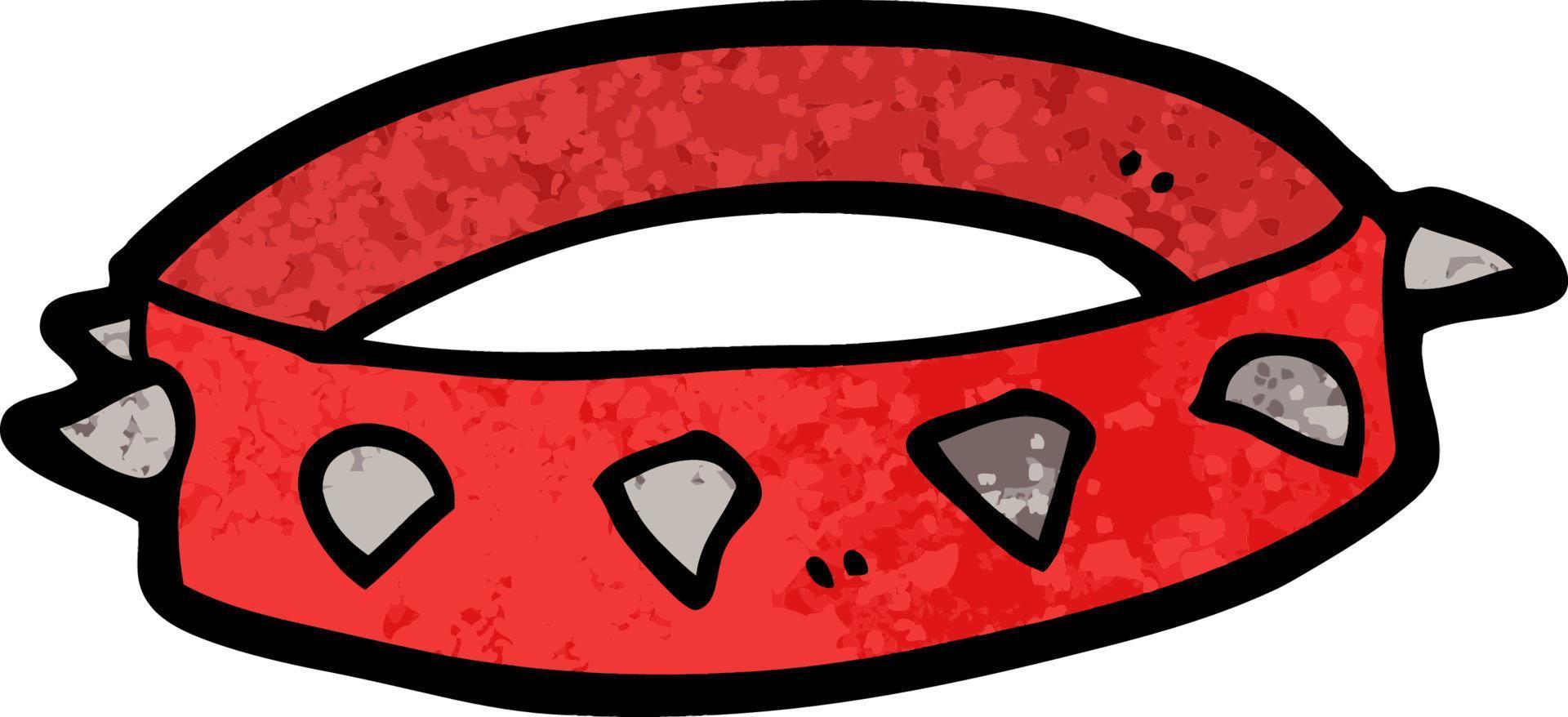 cartoon spiked dog collar vector