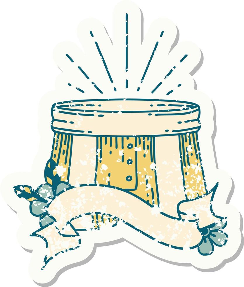 grunge sticker of tattoo style pair of shorts vector