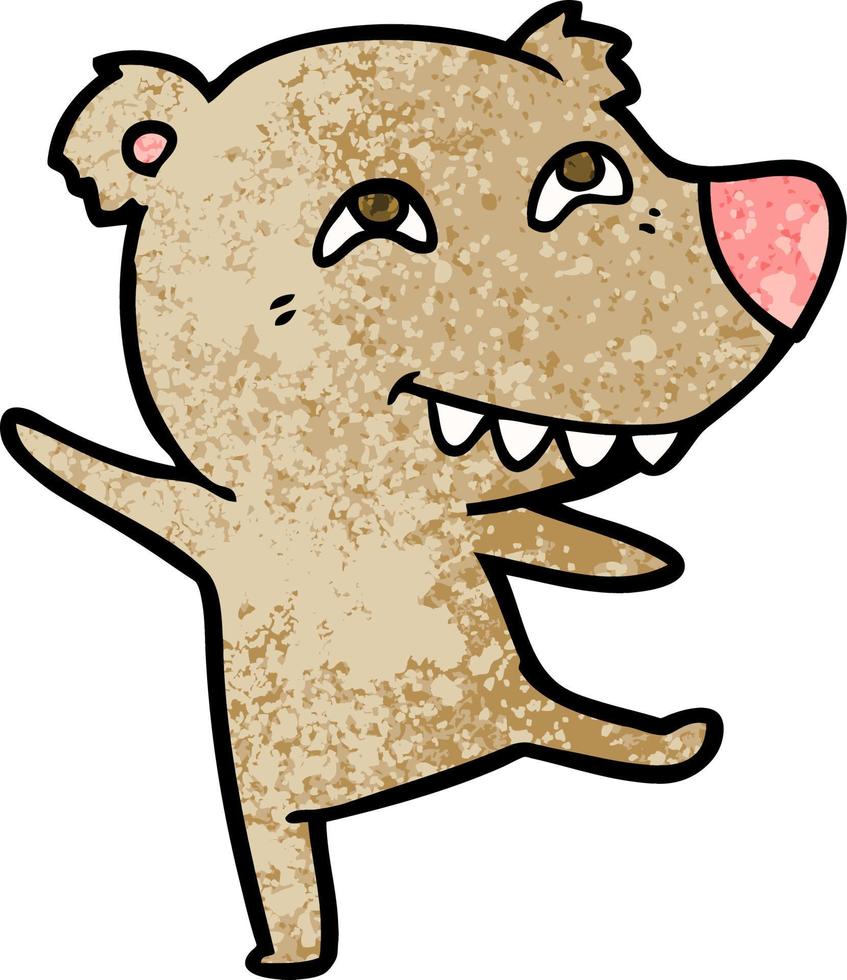 cartoon bear dancing vector