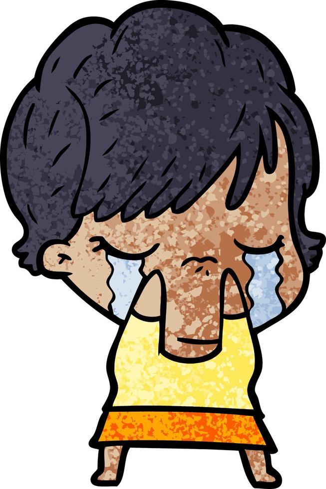cartoon woman crying vector
