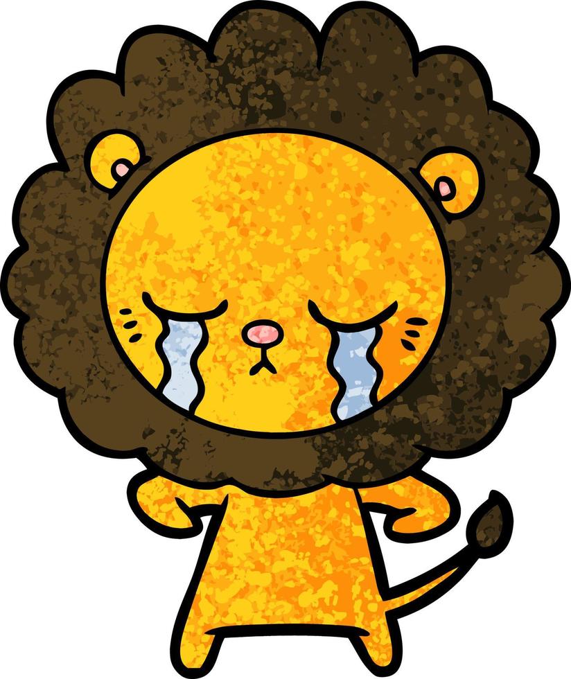 crying cartoon lion vector