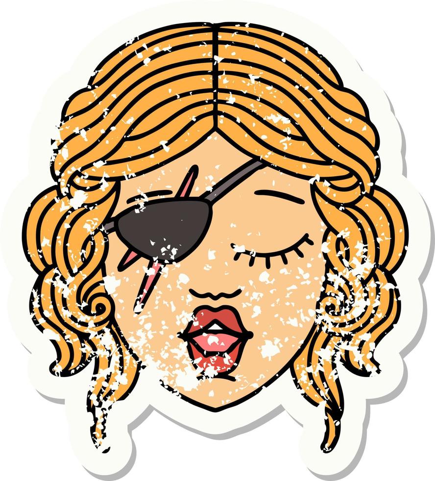 human rogue character grunge sticker vector