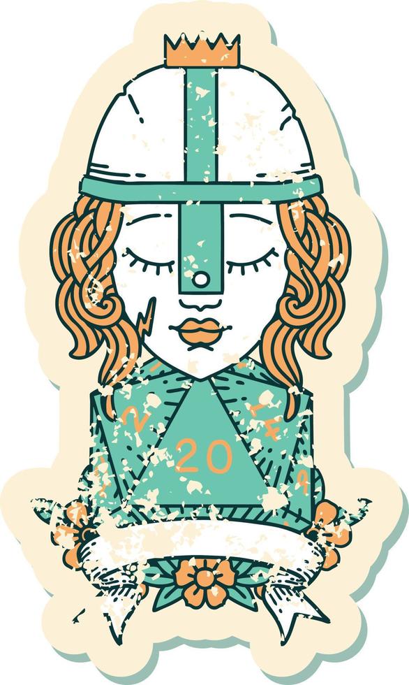 human fighter with natural 20 roll illustration vector