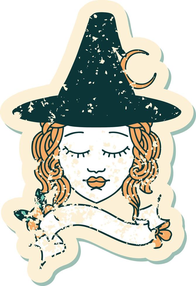 human witch character face illustration vector