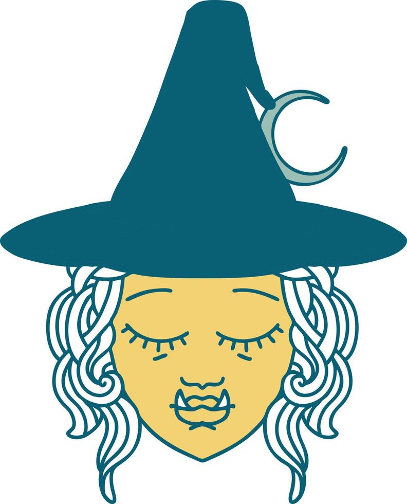 half orc witch character face illustration vector