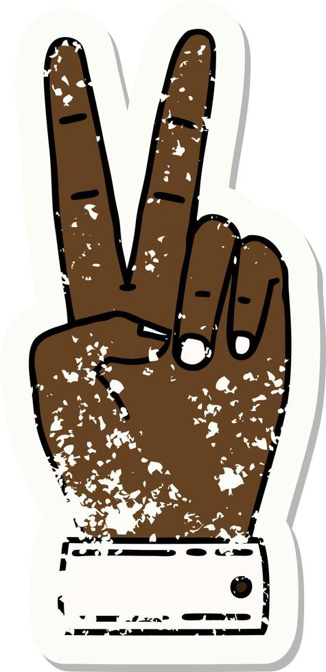 peace symbol two finger hand gesture illustration vector