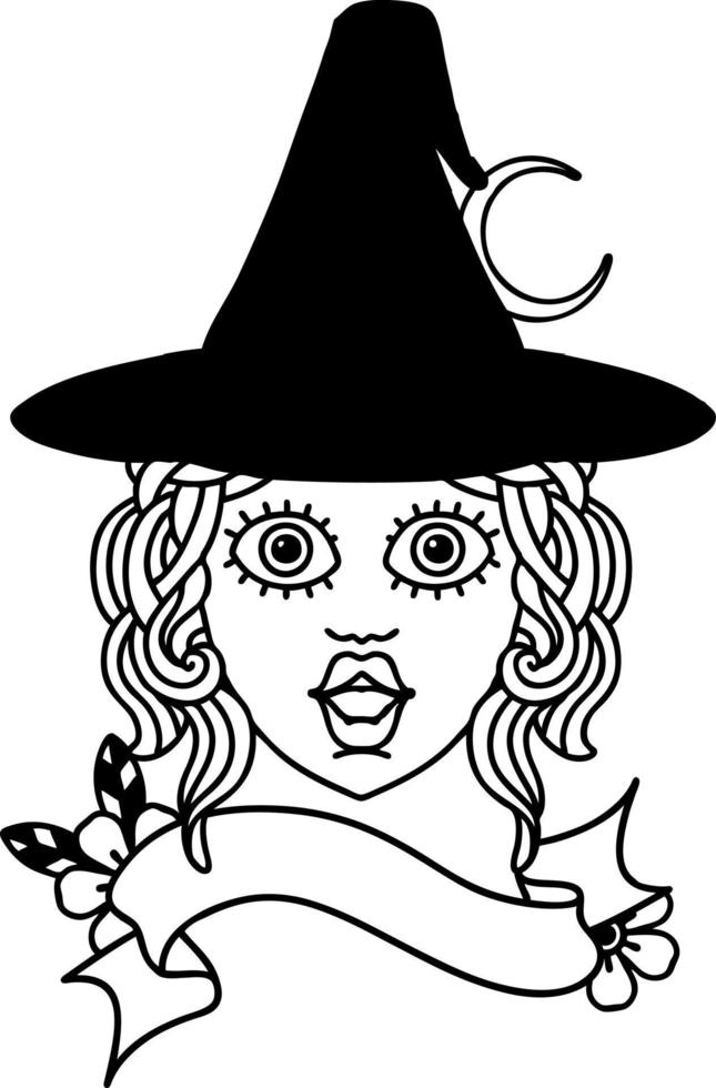 human witch character face illustration vector