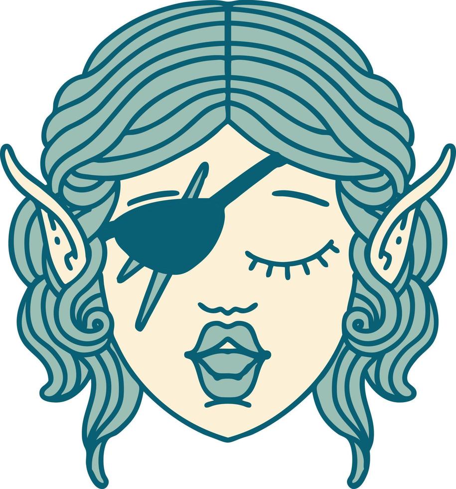 elf rogue character face illustration vector